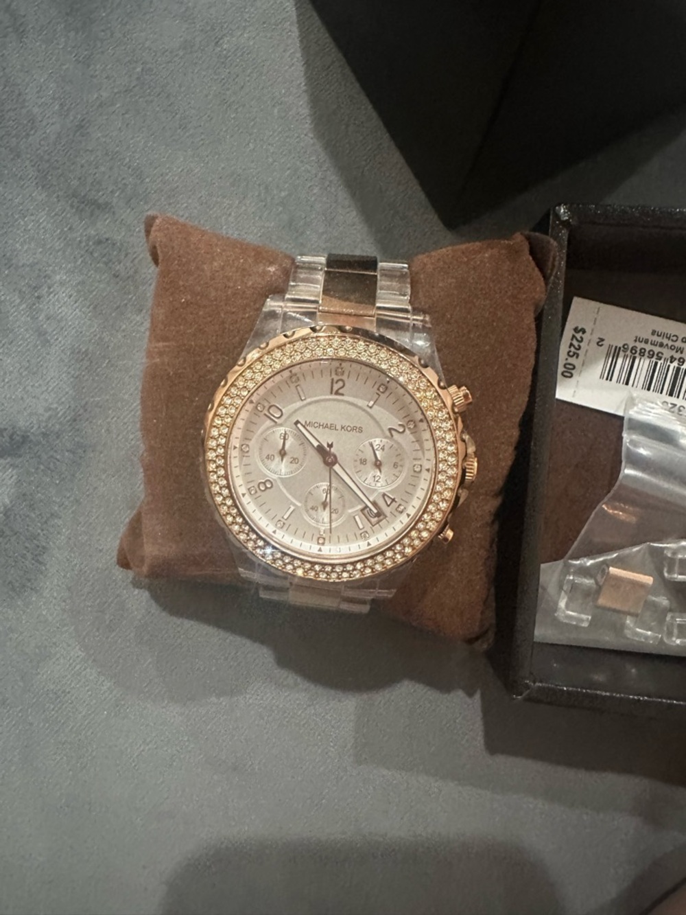 Michael Kors Rose Gold and Clear Link Bracelet Watch - Picture 3 of 3